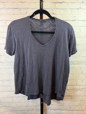 ATM Anthony Thomas Melillo Women's V-Neck Tee in Navy Blue